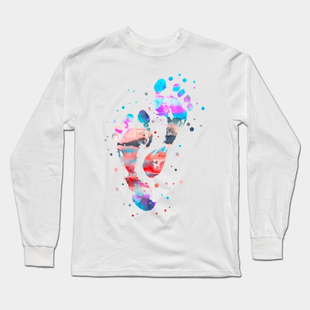 Footprint Long Sleeve T-Shirt by RosaliArt